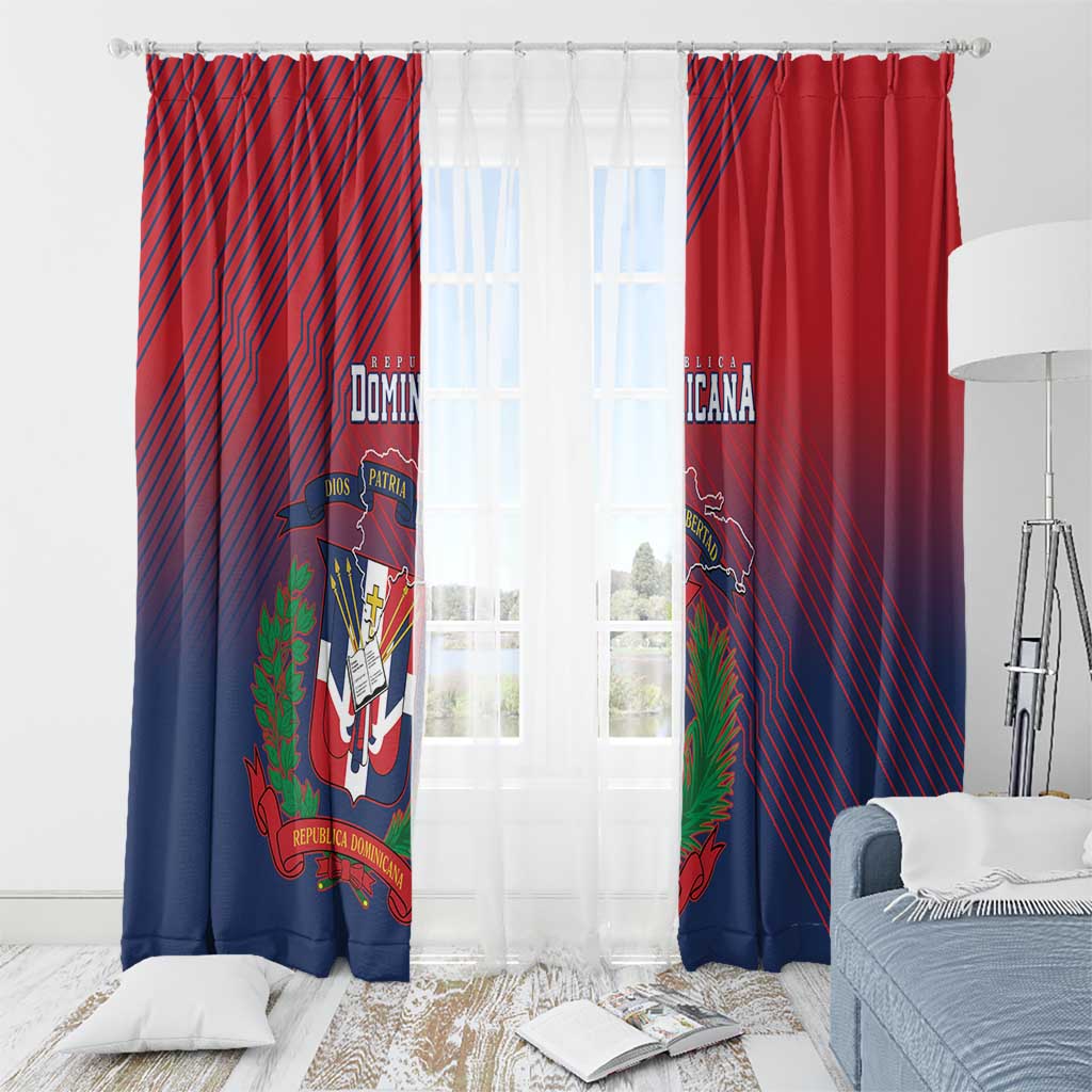 Dominican Republic 2026 Baseball Window Curtain Coat Of Arms Gradient Style - Wonder Print Shop