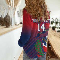 Dominican Republic 2026 Baseball Custom Women Casual Shirt Coat Of Arms Gradient Style - Wonder Print Shop