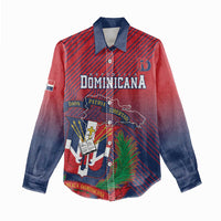Dominican Republic 2026 Baseball Custom Women Casual Shirt Coat Of Arms Gradient Style - Wonder Print Shop