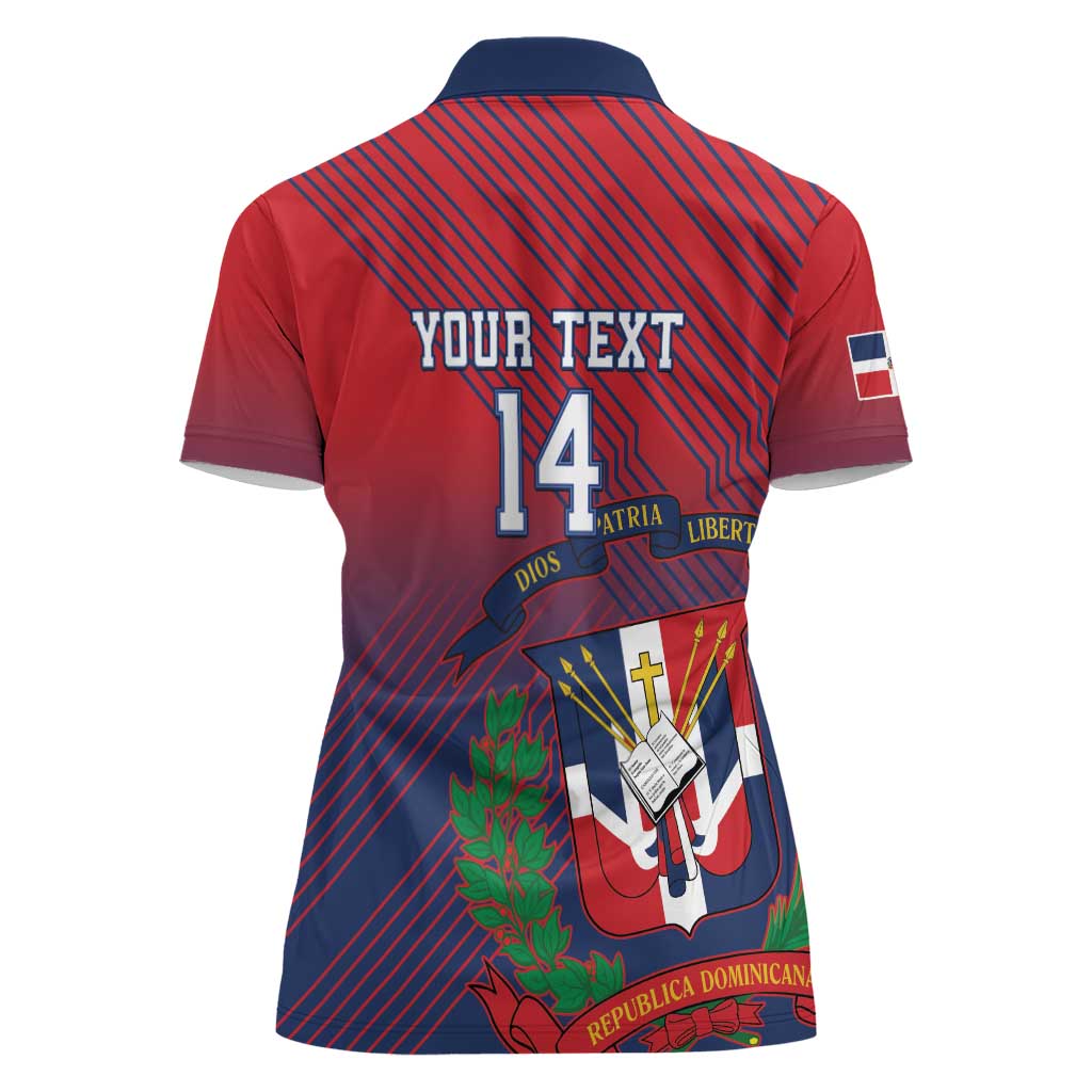 Dominican Republic 2026 Baseball Custom Women Polo Shirt Coat Of Arms Gradient Style - Wonder Print Shop