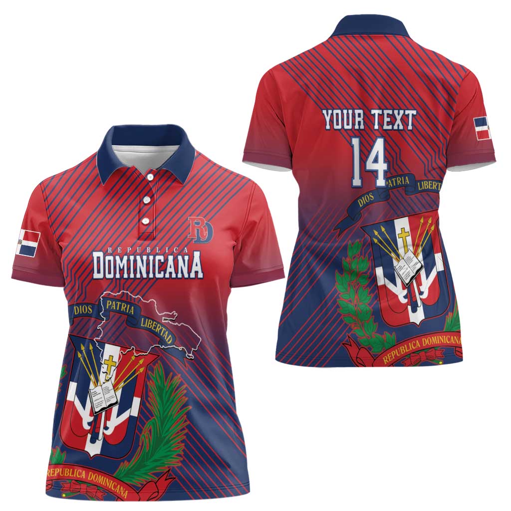 Dominican Republic 2026 Baseball Custom Women Polo Shirt Coat Of Arms Gradient Style - Wonder Print Shop