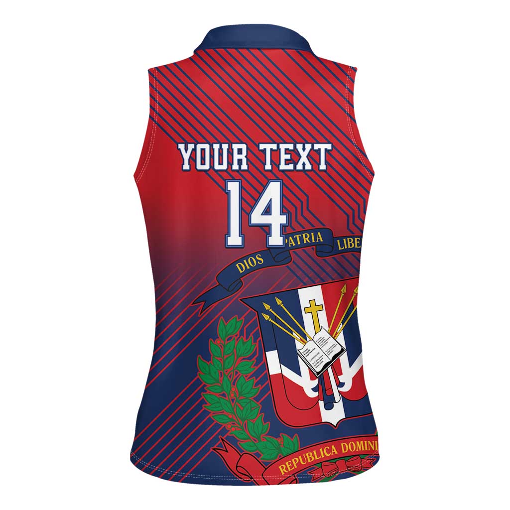 Dominican Republic 2026 Baseball Custom Women Sleeveless Polo Shirt Coat Of Arms Gradient Style - Wonder Print Shop