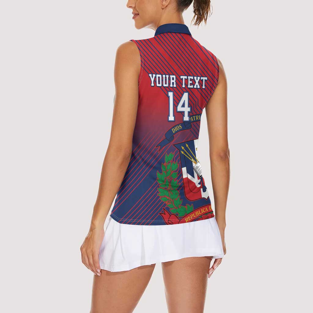 Dominican Republic 2026 Baseball Custom Women Sleeveless Polo Shirt Coat Of Arms Gradient Style - Wonder Print Shop