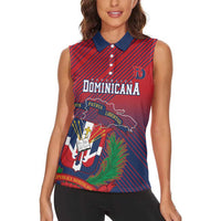 Dominican Republic 2026 Baseball Custom Women Sleeveless Polo Shirt Coat Of Arms Gradient Style - Wonder Print Shop