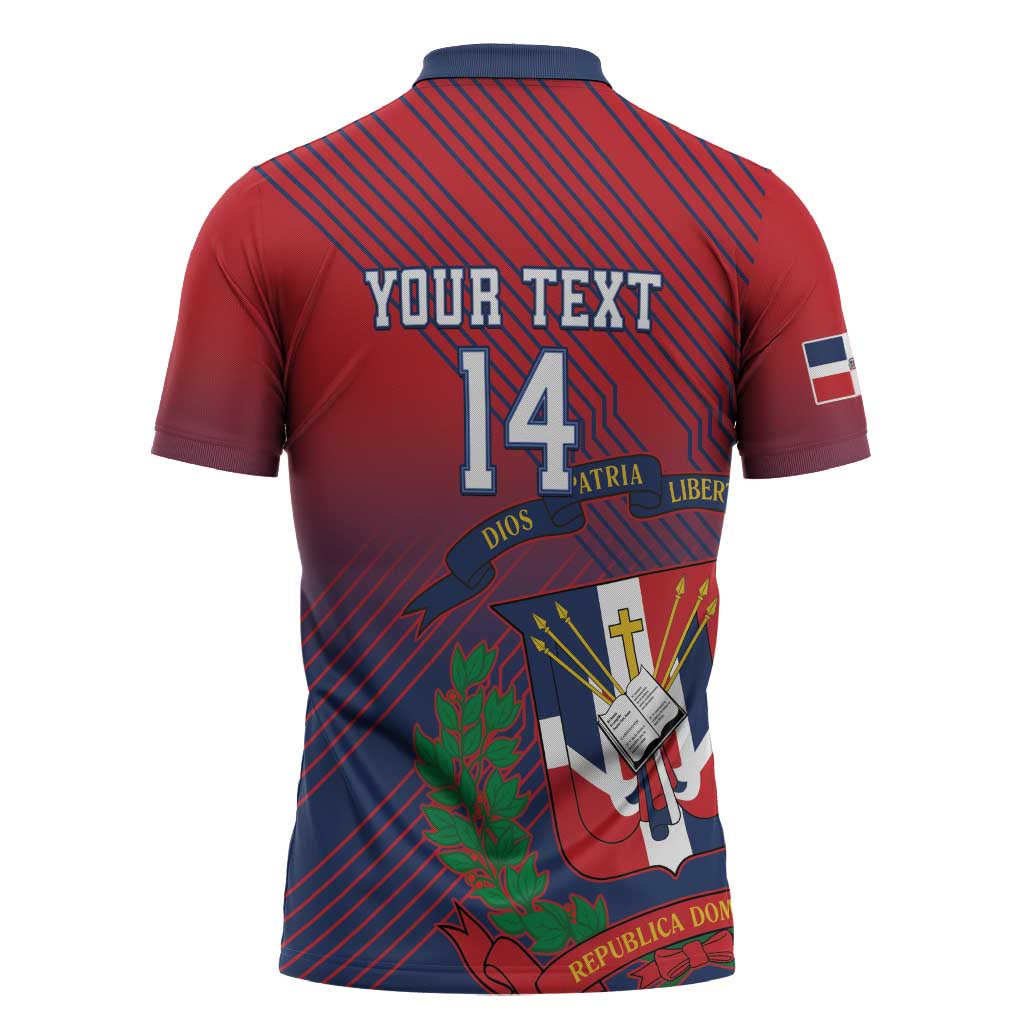 Dominican Republic 2026 Baseball Custom Zipper Polo Shirt Coat Of Arms Gradient Style - Wonder Print Shop