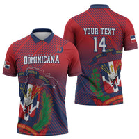 Dominican Republic 2026 Baseball Custom Zipper Polo Shirt Coat Of Arms Gradient Style - Wonder Print Shop