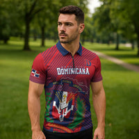 Dominican Republic 2026 Baseball Custom Zipper Polo Shirt Coat Of Arms Gradient Style - Wonder Print Shop