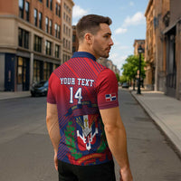 Dominican Republic 2026 Baseball Custom Zipper Polo Shirt Coat Of Arms Gradient Style - Wonder Print Shop