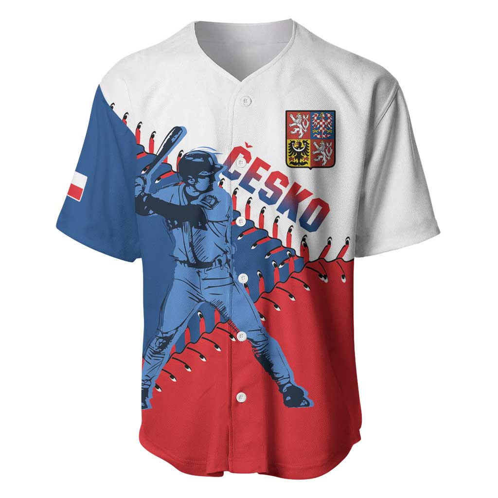 Czech Republic 2026 Baseball Custom Baseball Jersey Come On Cesko Flag Style - Wonder Print Shop