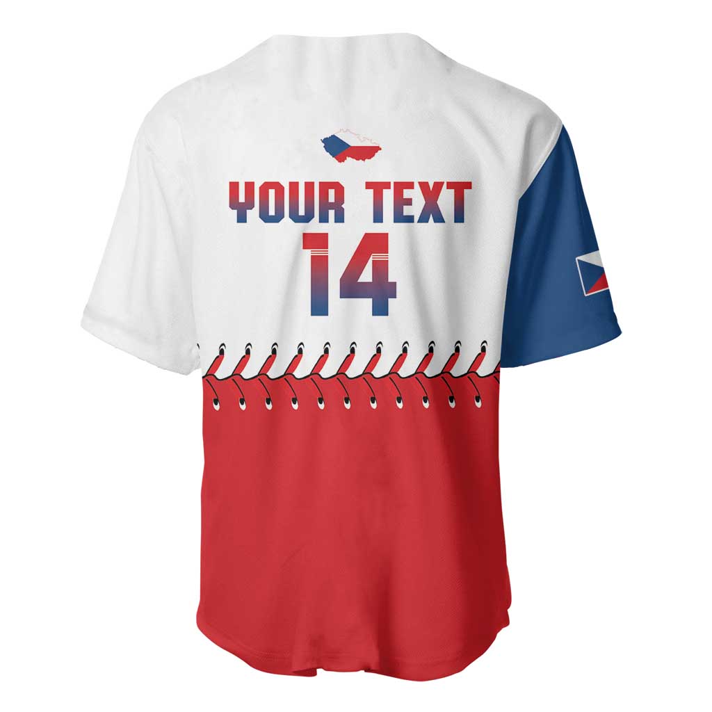 Czech Republic 2026 Baseball Custom Baseball Jersey Come On Cesko Flag Style - Wonder Print Shop