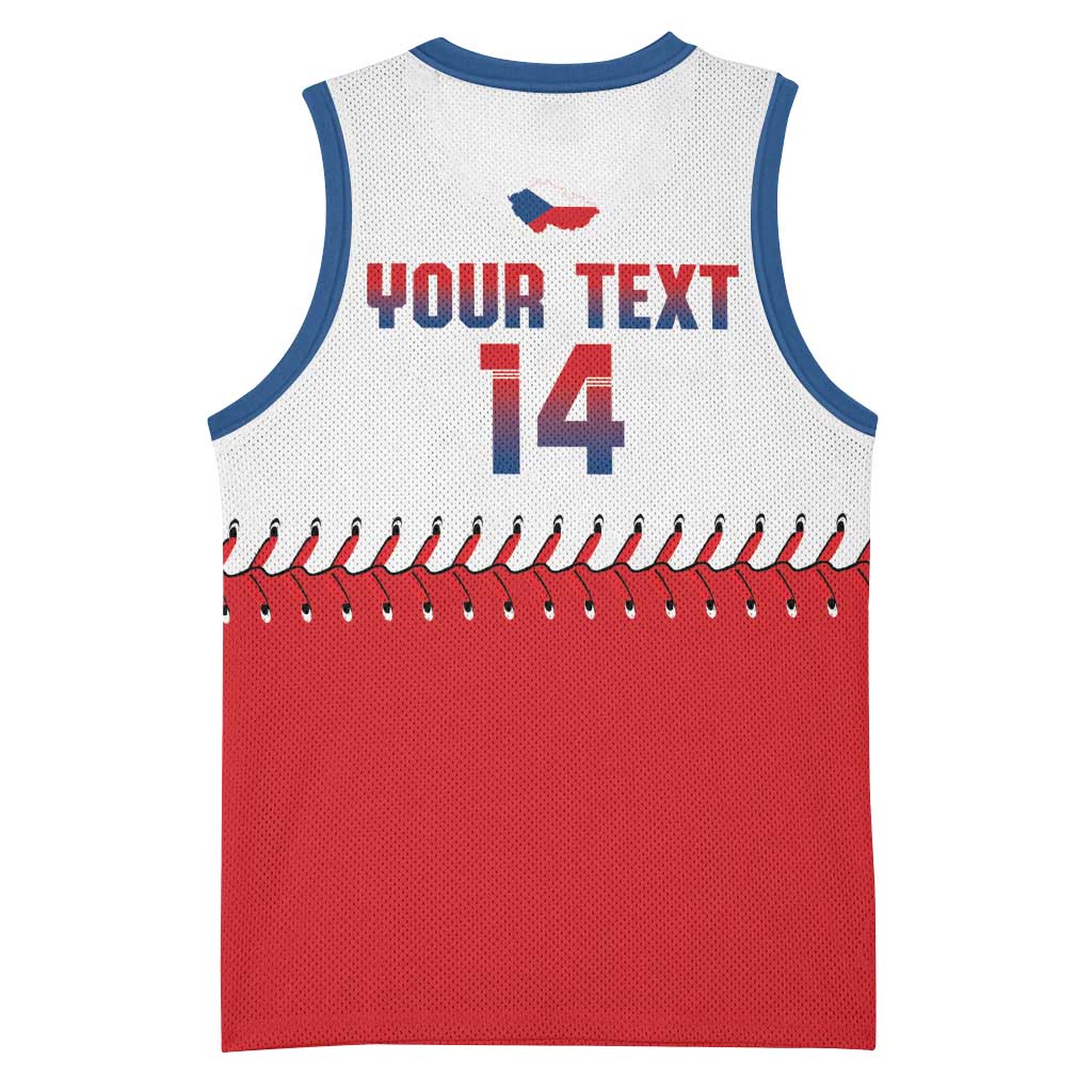 Czech Republic 2026 Baseball Custom Basketball Jersey Come On Cesko Flag Style - Wonder Print Shop