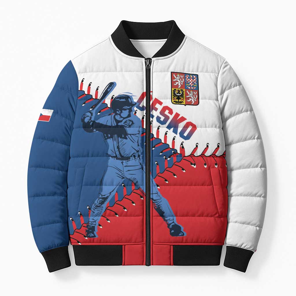 Czech Republic 2026 Baseball Custom Bomber Puffer Jacket Come On Cesko Flag Style - Wonder Print Shop