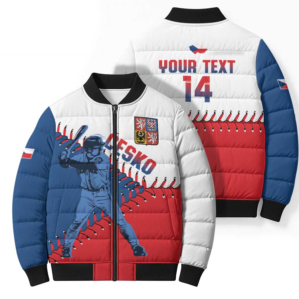 Czech Republic 2026 Baseball Custom Bomber Puffer Jacket Come On Cesko Flag Style - Wonder Print Shop