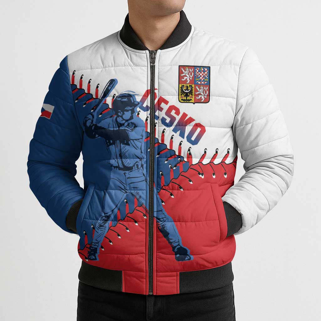 Czech Republic 2026 Baseball Custom Bomber Puffer Jacket Come On Cesko Flag Style - Wonder Print Shop