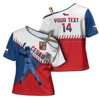 Czech Republic 2026 Baseball Custom Cross Shoulder Shirt Come On Cesko Flag Style - Wonder Print Shop
