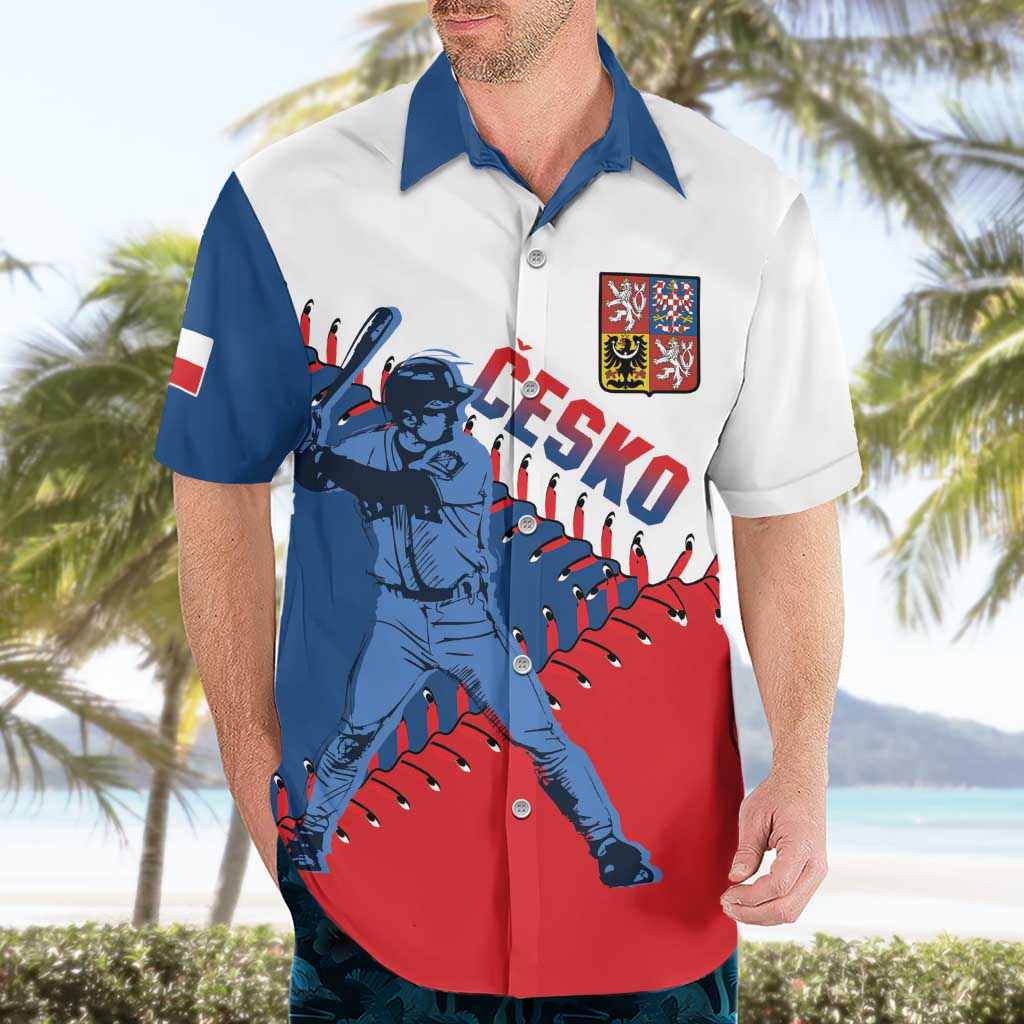 Czech Republic 2026 Baseball Custom Hawaiian Shirt Come On Cesko Flag Style - Wonder Print Shop