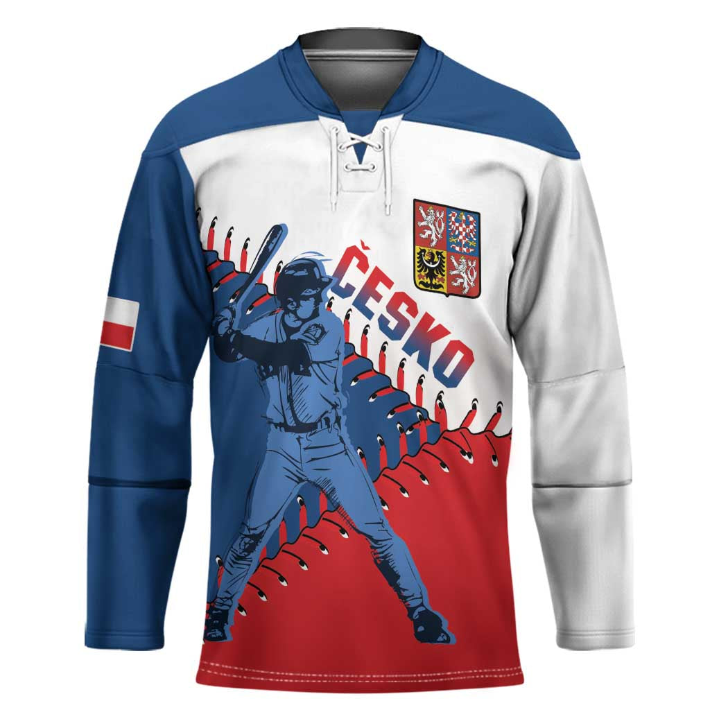 Czech Republic 2026 Baseball Custom Hockey Jersey Come On Cesko Flag Style - Wonder Print Shop