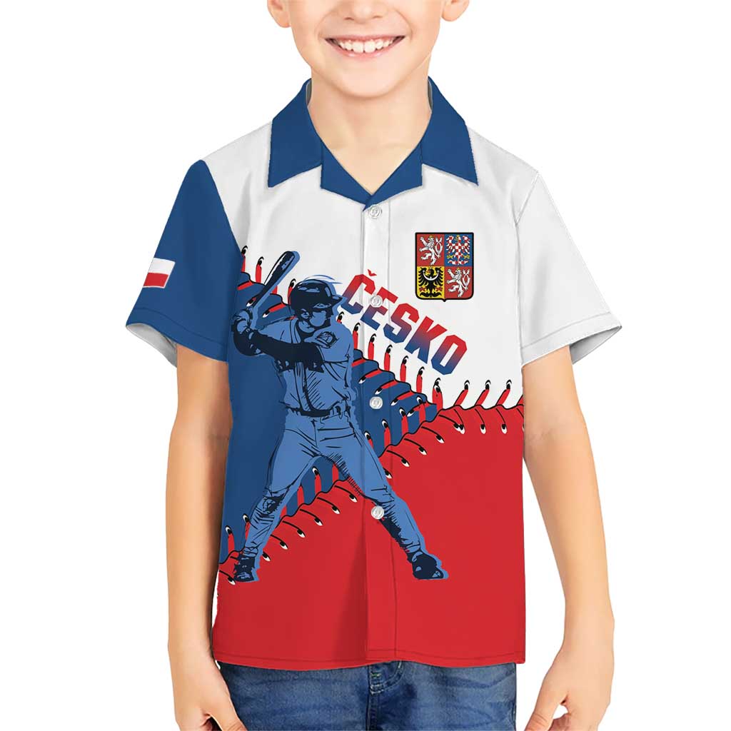 Czech Republic 2026 Baseball Custom Kid Hawaiian Shirt Come On Cesko Flag Style - Wonder Print Shop