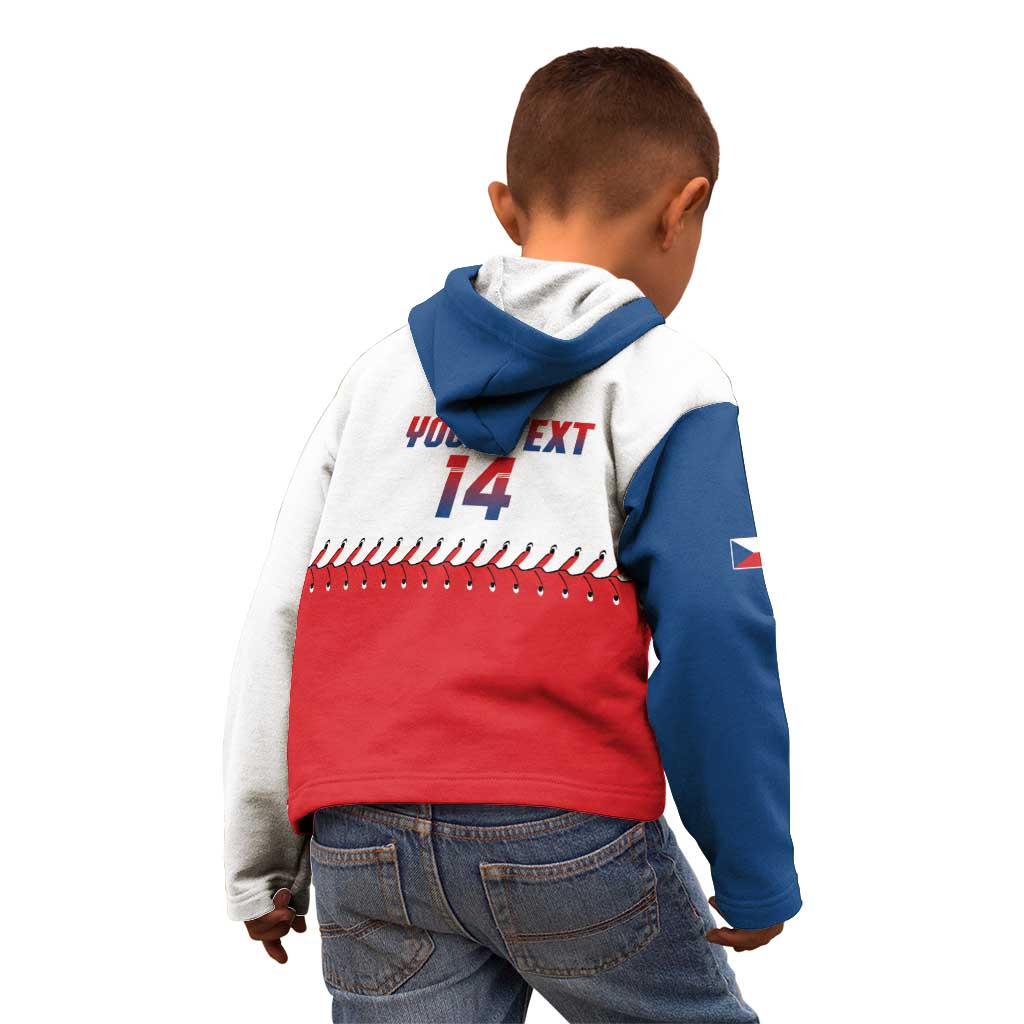Czech Republic 2026 Baseball Custom Kid Hoodie Come On Cesko Flag Style - Wonder Print Shop