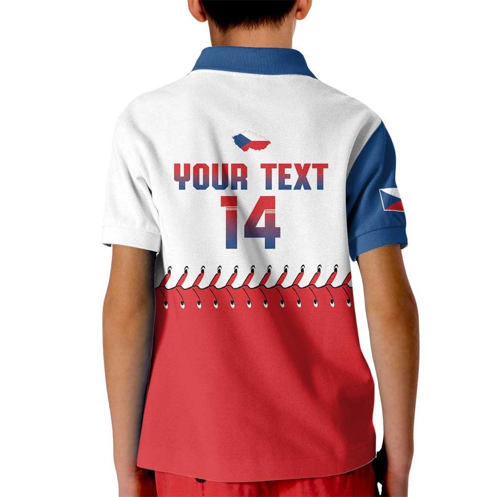 Czech Republic 2026 Baseball Custom Kid Polo Shirt Come On Cesko Flag Style - Wonder Print Shop