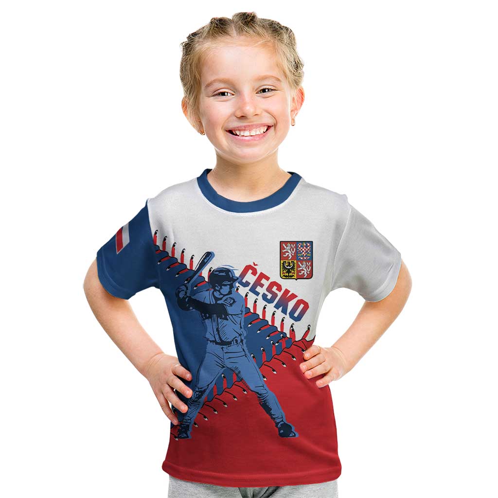 Czech Republic 2026 Baseball Custom Kid T Shirt Come On Cesko Flag Style - Wonder Print Shop