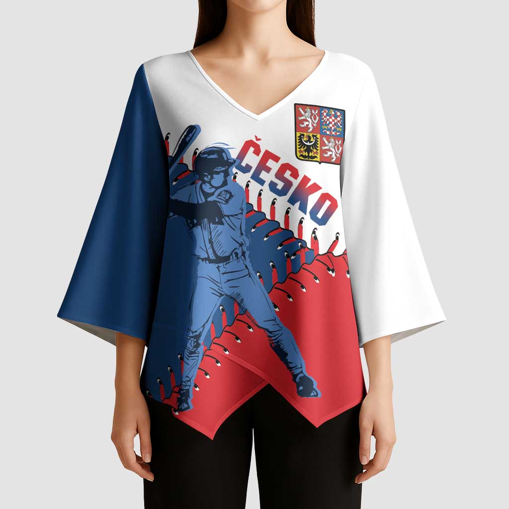 Czech Republic 2026 Baseball Custom Kimono Sleeve Blouse Come On Cesko Flag Style - Wonder Print Shop
