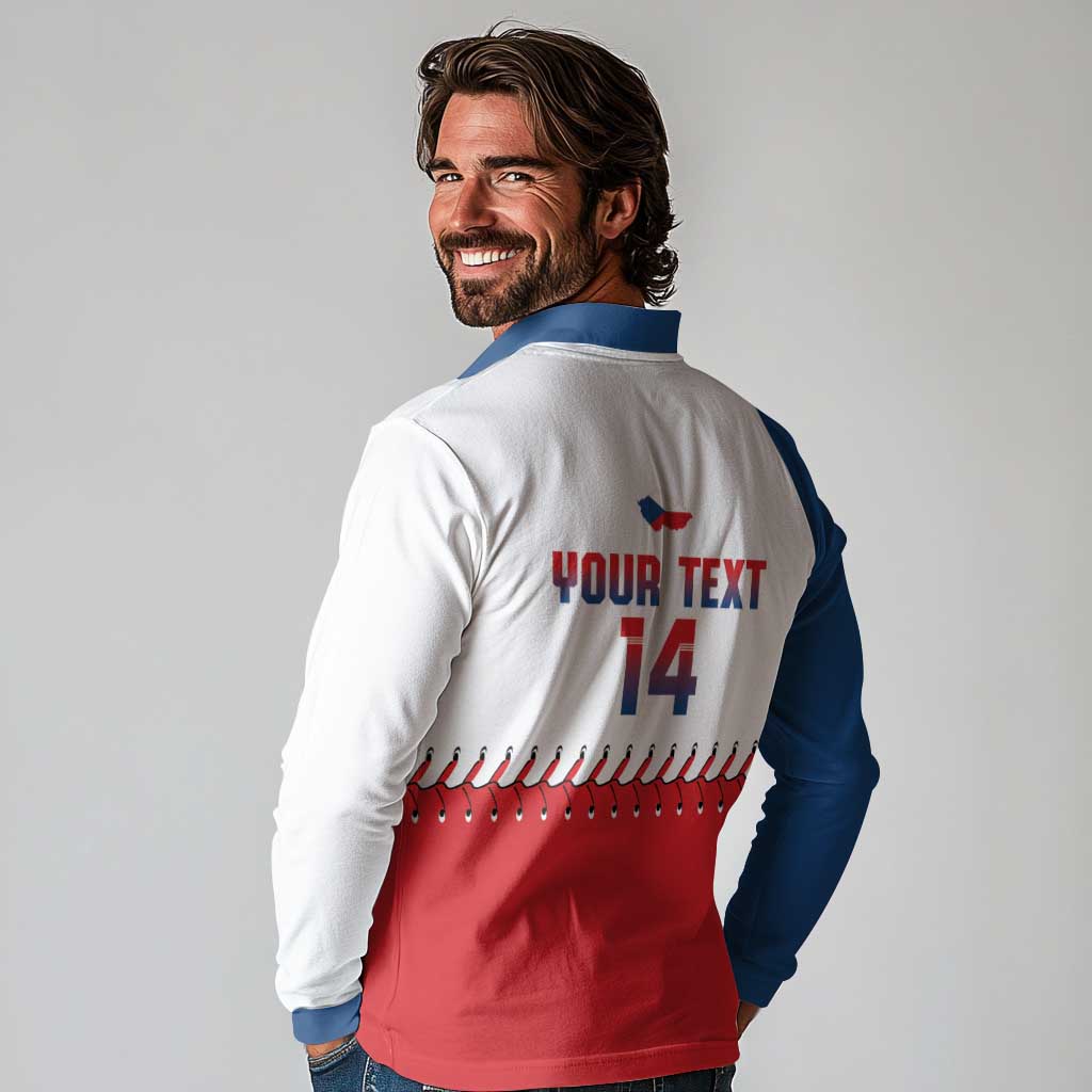 Czech Republic 2026 Baseball Custom Long Sleeve Polo Shirt Come On Cesko Flag Style - Wonder Print Shop