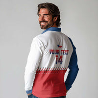 Czech Republic 2026 Baseball Custom Long Sleeve Polo Shirt Come On Cesko Flag Style - Wonder Print Shop