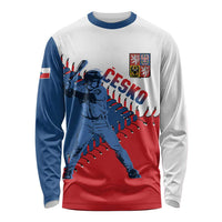 Czech Republic 2026 Baseball Custom Long Sleeve Shirt Come On Cesko Flag Style - Wonder Print Shop