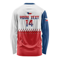 Czech Republic 2026 Baseball Custom Long Sleeve Shirt Come On Cesko Flag Style - Wonder Print Shop