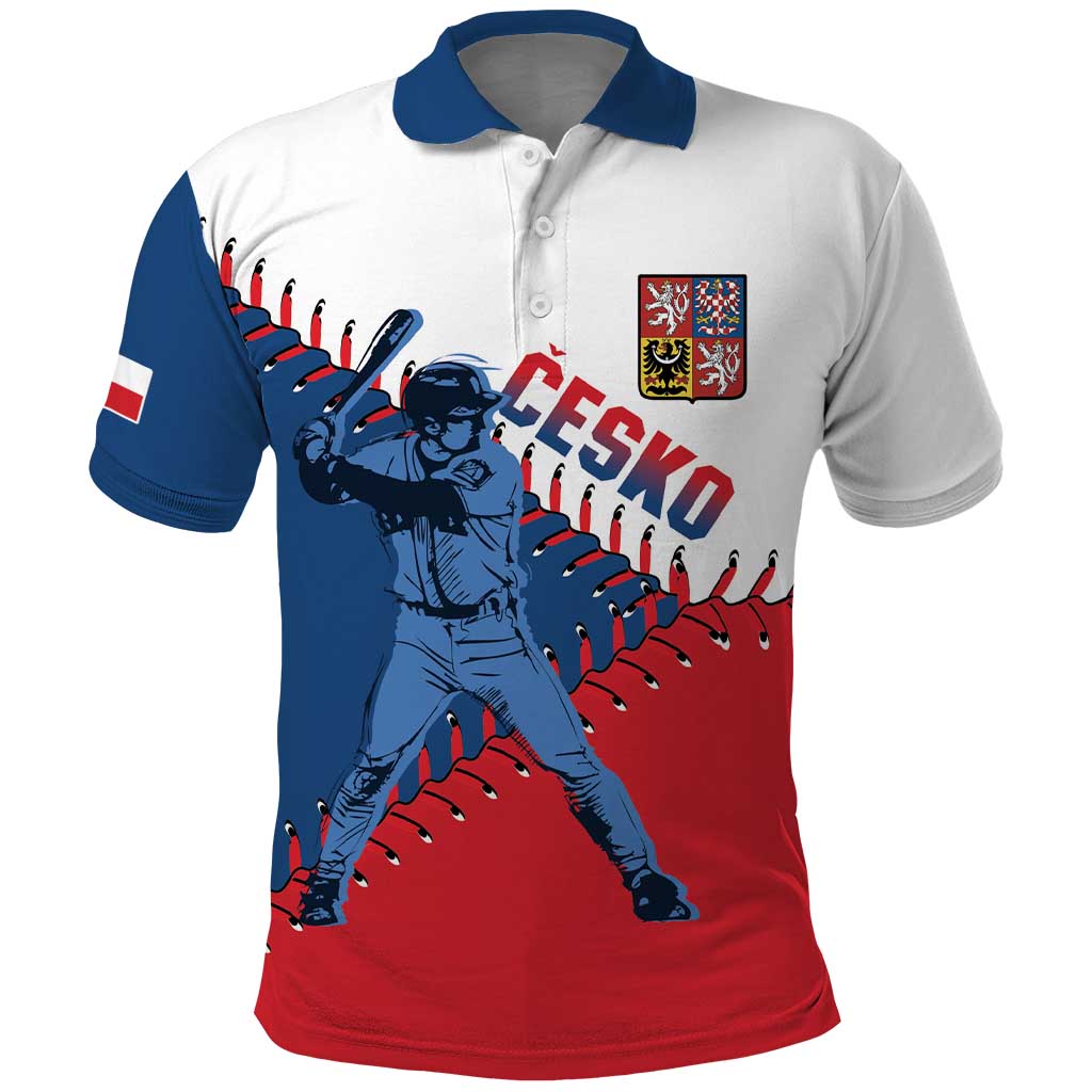 Czech Republic 2026 Baseball Custom Polo Shirt Come On Cesko Flag Style - Wonder Print Shop