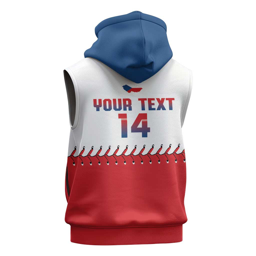 Czech Republic 2026 Baseball Custom Sleeveless Hoodie Come On Cesko Flag Style - Wonder Print Shop