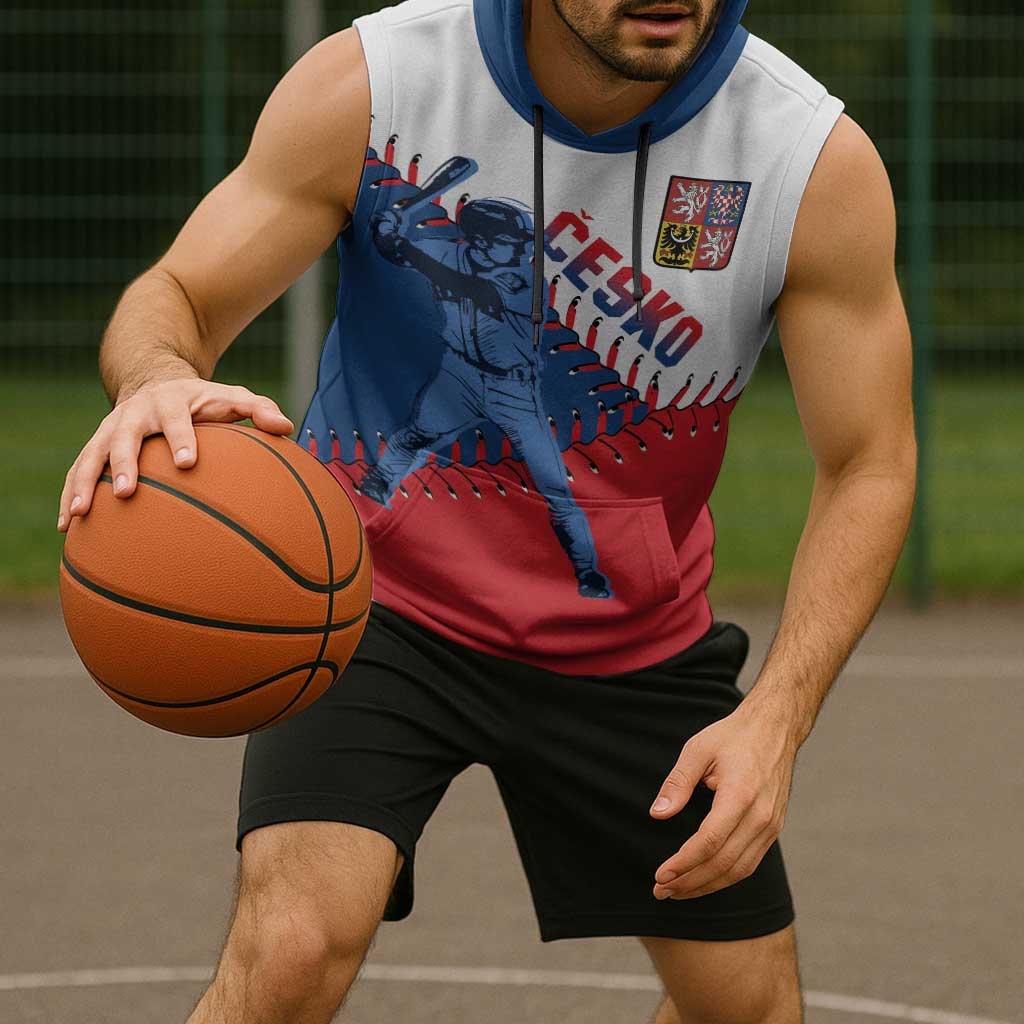 Czech Republic 2026 Baseball Custom Sleeveless Hoodie Come On Cesko Flag Style - Wonder Print Shop
