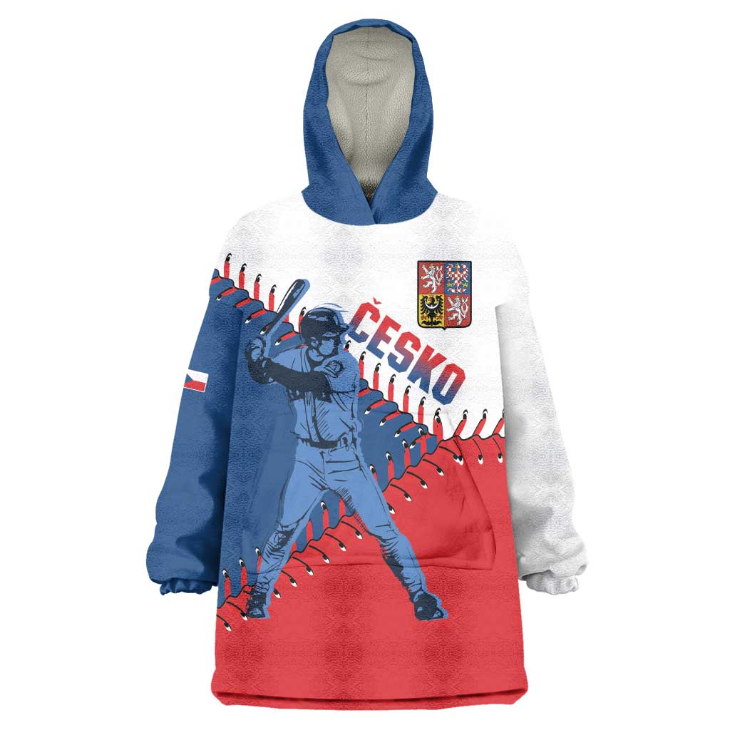 Czech Republic 2026 Baseball Custom Wearable Blanket Hoodie Come On Cesko Flag Style - Wonder Print Shop