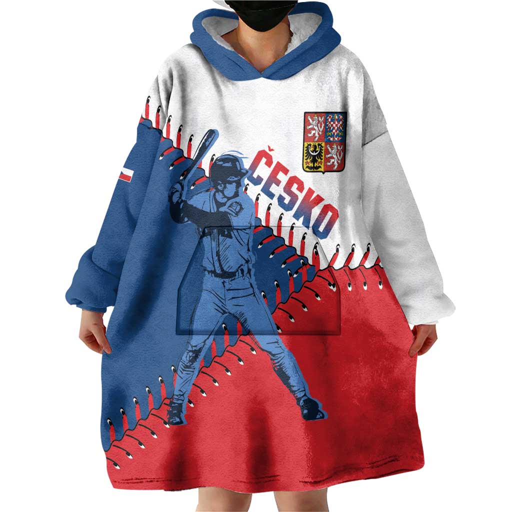 Czech Republic 2026 Baseball Custom Wearable Blanket Hoodie Come On Cesko Flag Style - Wonder Print Shop