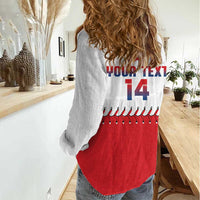 Czech Republic 2026 Baseball Custom Women Casual Shirt Come On Cesko Flag Style - Wonder Print Shop