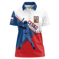 Czech Republic 2026 Baseball Custom Women Polo Shirt Come On Cesko Flag Style - Wonder Print Shop