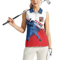 Czech Republic 2026 Baseball Custom Women Sleeveless Polo Shirt Come On Cesko Flag Style - Wonder Print Shop