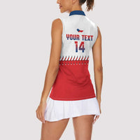 Czech Republic 2026 Baseball Custom Women Sleeveless Polo Shirt Come On Cesko Flag Style - Wonder Print Shop