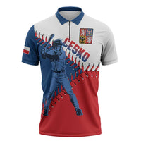 Czech Republic 2026 Baseball Custom Zipper Polo Shirt Come On Cesko Flag Style - Wonder Print Shop