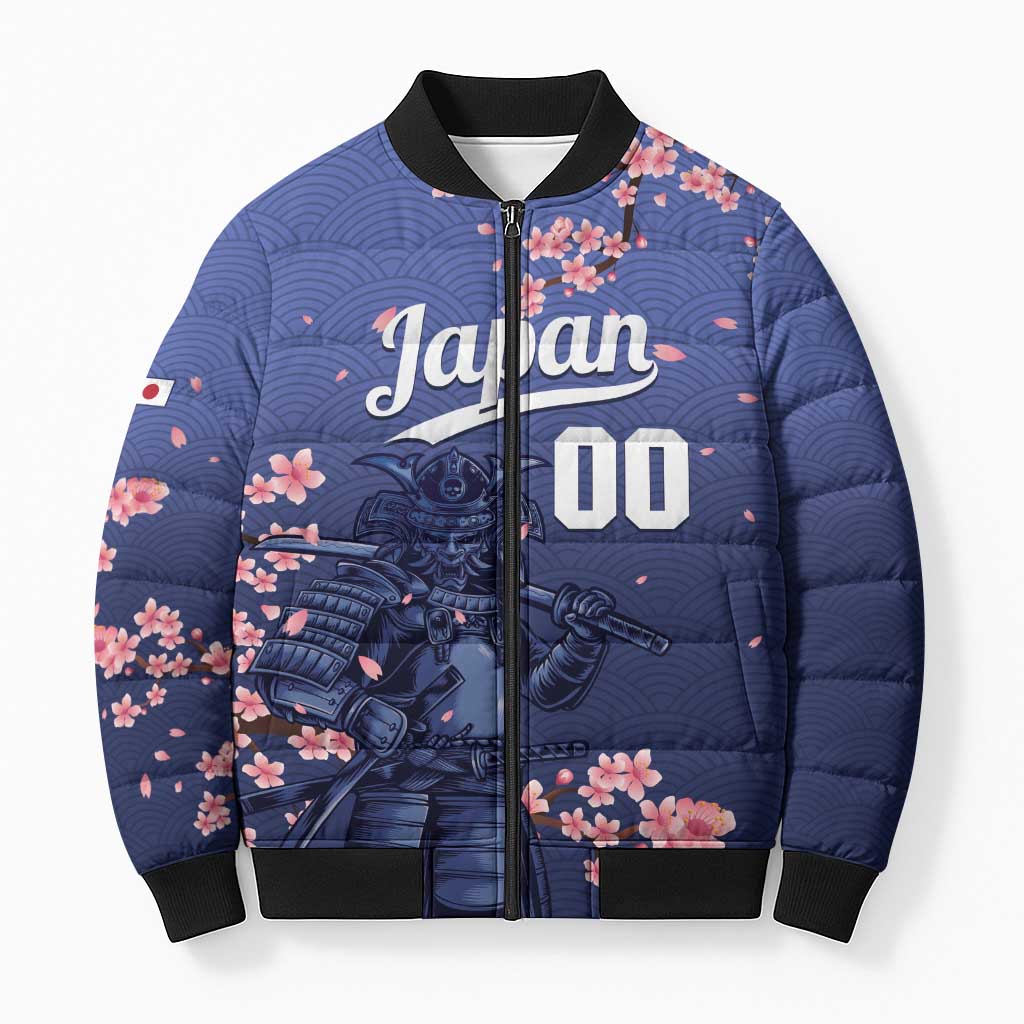 Japan 2026 Baseball Custom Bomber Puffer Jacket Come On Samurai Sakura Pattern - Wonder Print Shop
