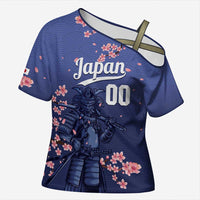 Japan 2026 Baseball Custom Cross Shoulder Shirt Come On Samurai Sakura Pattern - Wonder Print Shop