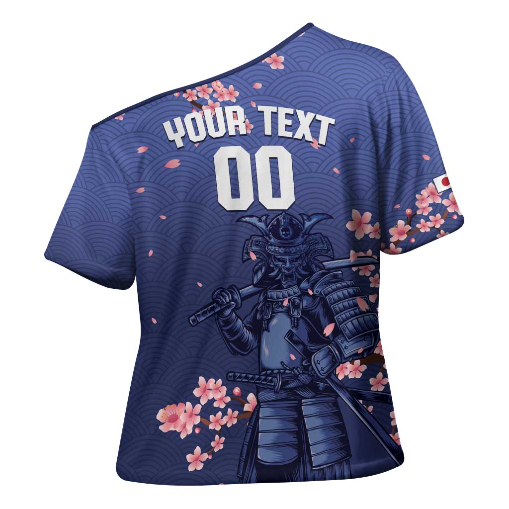Japan 2026 Baseball Custom Cross Shoulder Shirt Come On Samurai Sakura Pattern - Wonder Print Shop