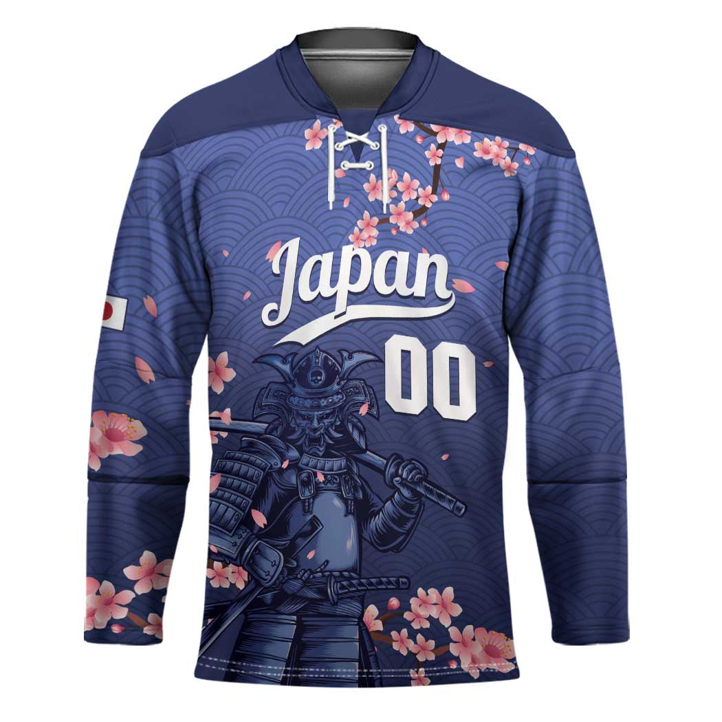 Japan 2026 Baseball Custom Hockey Jersey Come On Samurai Sakura Pattern - Wonder Print Shop