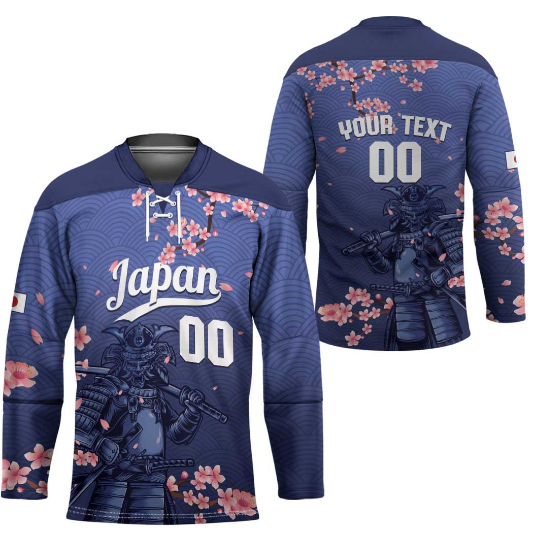 Japan 2026 Baseball Custom Hockey Jersey Come On Samurai Sakura Pattern - Wonder Print Shop