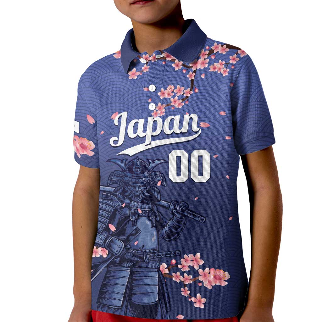 Japan 2026 Baseball Custom Kid Polo Shirt Come On Samurai Sakura Pattern - Wonder Print Shop