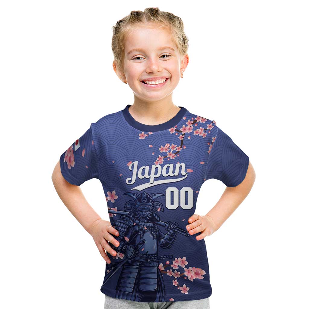 Japan 2026 Baseball Custom Kid T Shirt Come On Samurai Sakura Pattern - Wonder Print Shop