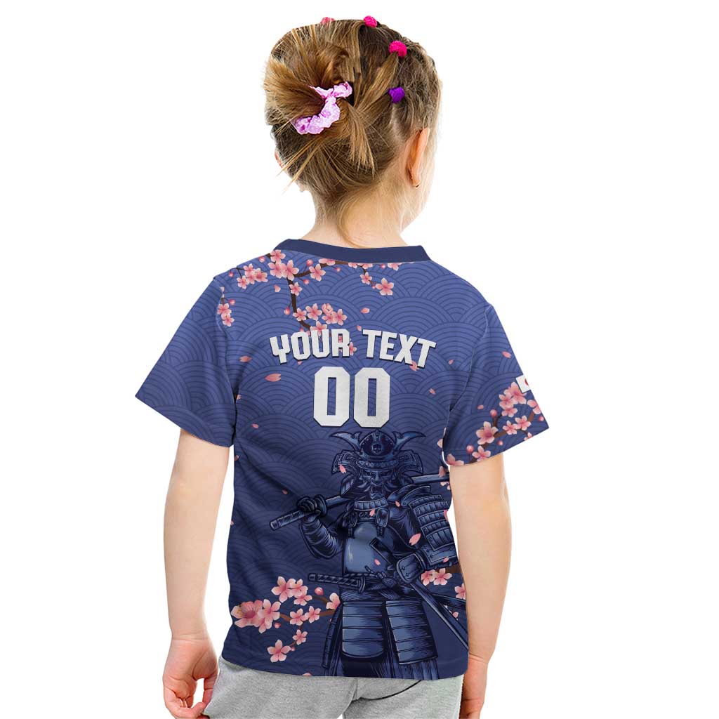 Japan 2026 Baseball Custom Kid T Shirt Come On Samurai Sakura Pattern - Wonder Print Shop
