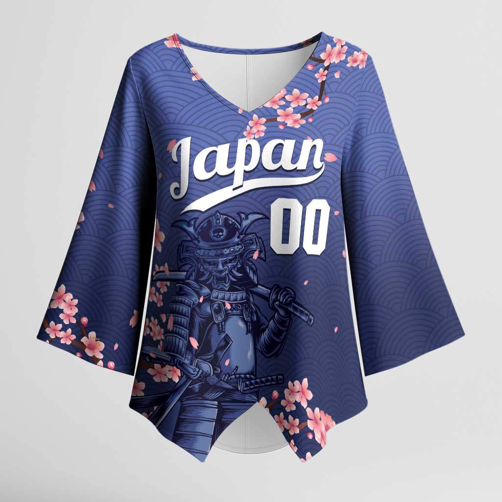 Japan 2026 Baseball Custom Kimono Sleeve Blouse Come On Samurai Sakura Pattern - Wonder Print Shop