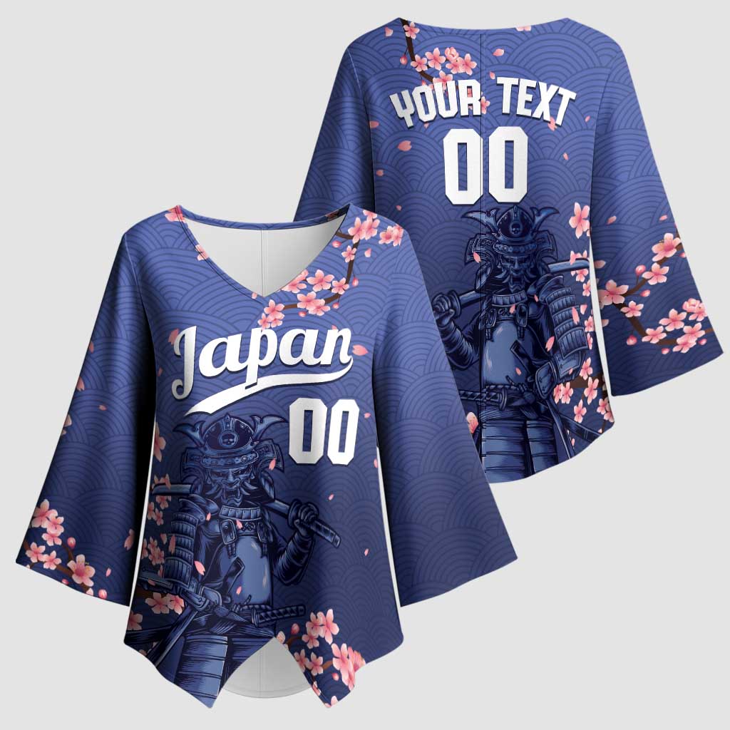 Japan 2026 Baseball Custom Kimono Sleeve Blouse Come On Samurai Sakura Pattern - Wonder Print Shop